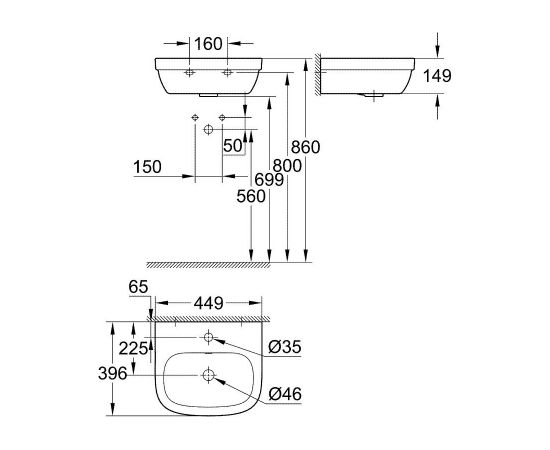 Grohe izlietne EuroCeramic, 450x400 mm, balta