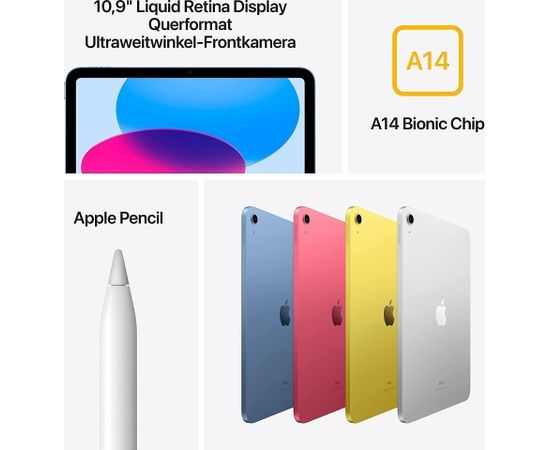 Apple iPad 256GB, tablet PC (yellow, Gen 10 / 2022)