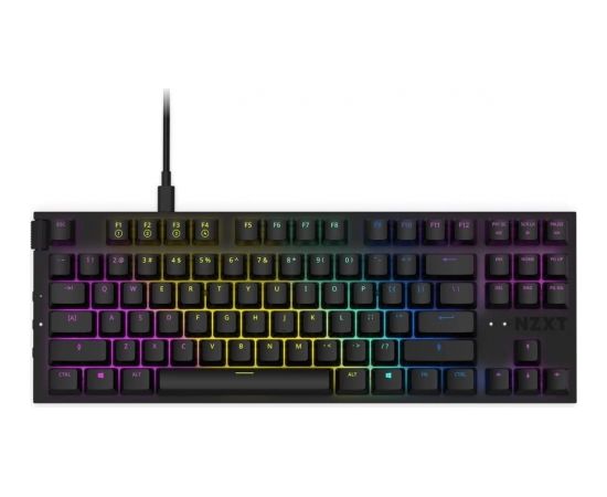 DE layout - NZXT FUNCTION TENKEYLESS, gaming keyboard (black, Gateron Red, hot-swap)