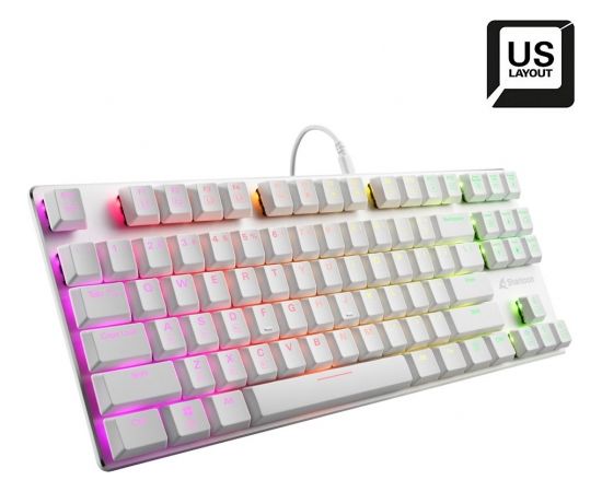 Sharkoon PureWriter TKL RGB, gaming keyboard (white, US layout, kailh blue)