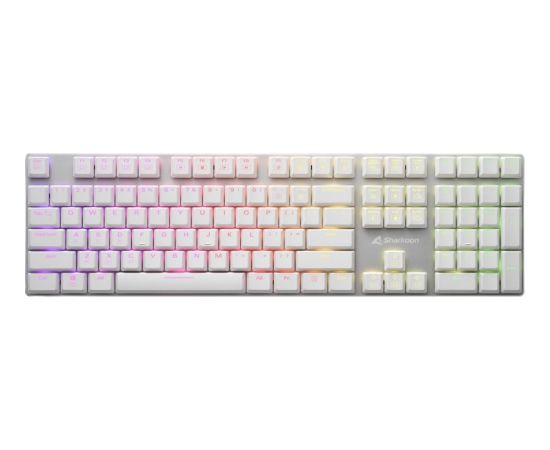 Sharkoon PureWriter RGB, gaming keyboard (white, US layout, kailh choc low profile blue)