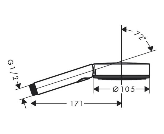 Hansgrohe Pulsify Select 105 3jet Relaxation rokas duša, matēta melna