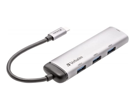 Verbatim USB-C multiport hub 4xUSB 3.2 silver