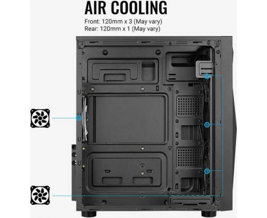 Aerocool Glider TG, tower case (black, tempered glass)