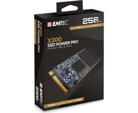 Emtec X300 M.2 SSD Power Pro 256 GB, Solid State Drive (M.2 2280, NVMe PCIe Gen 3.0 x4)