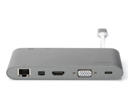 Digitus Universal Docking Station, Dockingstation (grey, USB-C, HDMI, Power Delivery)