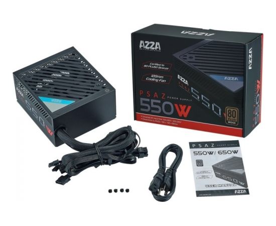 AZZA PSAZ-550W 550W, PC power supply (black, 2x PCIe)