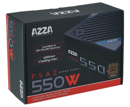 AZZA PSAZ-550W 550W, PC power supply (black, 2x PCIe)