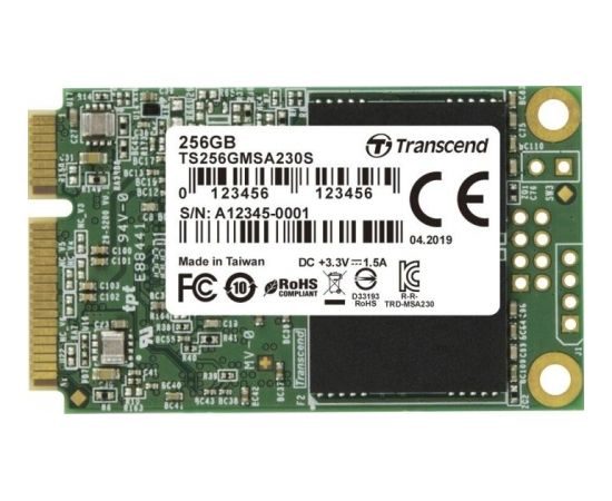 Transcend 230S 256GB mSATA Solid State Drive (SATA 6Gb / s mSATA)