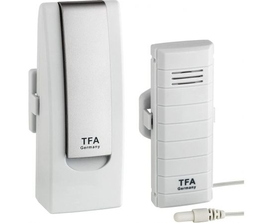 TFA weather station set with temperature transmitter with waterproof cable probe (white)