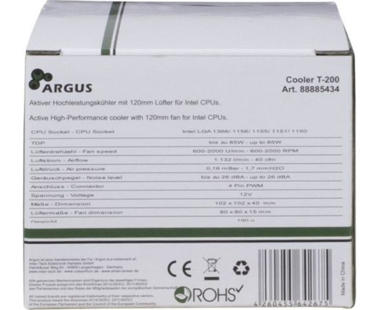 Inter-Tech Argus T-200 CPU Cooler Охлаждение процессора