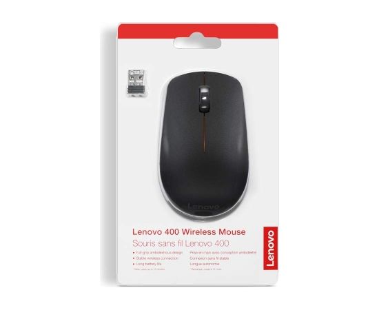 Lenovo 400 Wireless mouse, 2.4 GHz Wireless via Nano USB, Black