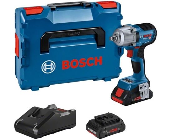 BOSCH GDS 18V-450 HC 1/2" 18V (2x4.0Ah) Akumulatora uzgriežņu atslēga  06019K4002