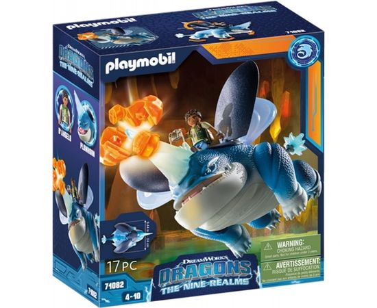 PLAYMOBIL 71082 Dragons: The Nine Realms - Plowhorn & D'Angelo, Construction Toy (With Crystal Rock to Blow Up)