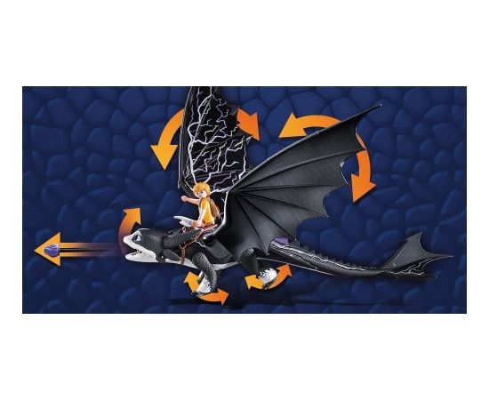 PLAYMOBIL 71081 Dragons: The Nine Realms - Thunder & Tom, construction toy (with shooting and light function)