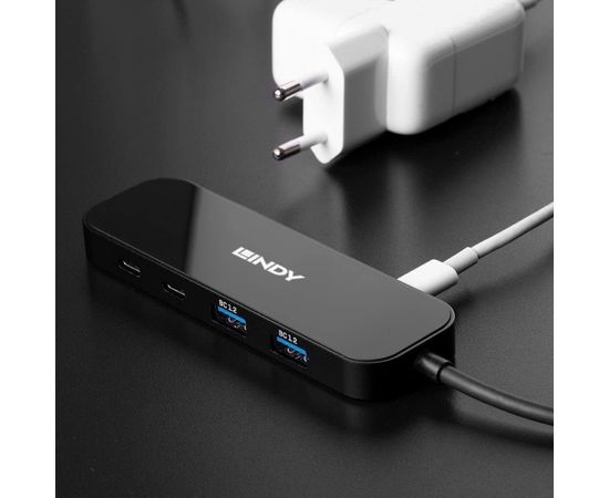 Lindy 4 Port USB 3.2 Gen 2 Type C Hub, USB Hub