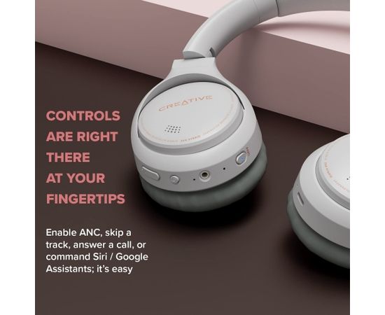 Creative Zen Hybrid, Headphones (white, USB-C, Bluetooth, Hybrid ANC)