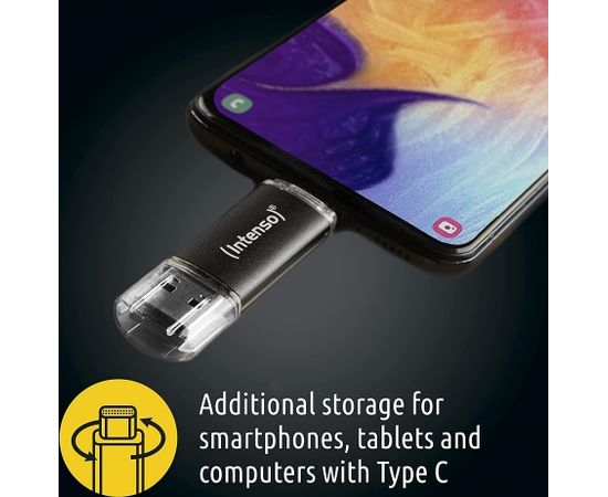 Intenso Twist Line 128 GB, USB stick (anthracite/transparent, USB-A 3.2 Gen 1, USB-C 3.2 Gen 1)