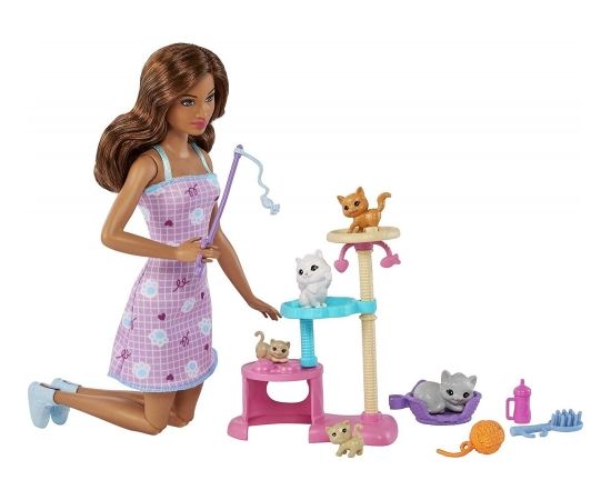 Mattel Barbie doll and kitten scratching post playset