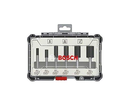 Bosch cutter set 6 pcs Straight 8mm shank - 2607017466