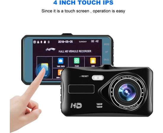 RoGer 2in1 DVR3 Auto Videoreģistrātors un atpakaļskata Kameru / Full HD / 170' / G-Sensor / LCD 4''