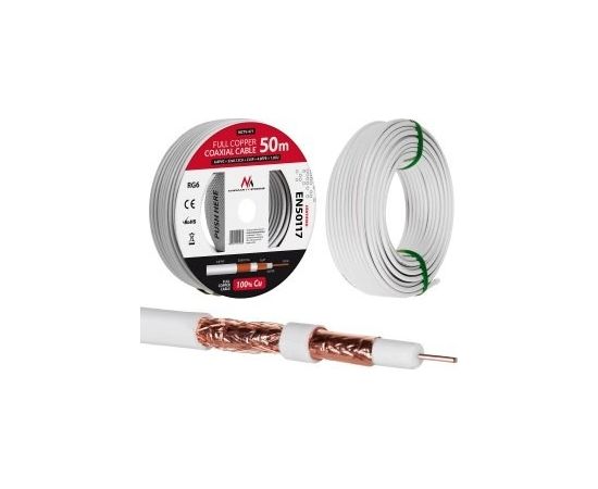 Maclean MCTV-472 coaxial cable RG-6/U 100 m White