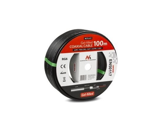 Maclean MCTV-477 coaxial cable 100 m Black