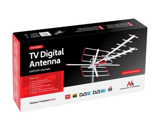 Maclean TV Sytems MCTV-855A Full HD Standard Terrestrial TV Outdoor Directional Antenna DVB-T/T2 H.265 HEVC