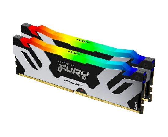 Kingston FURY DDR5 32GB - CL - 38 - D637200 Dual-Kit, DIMM, KF572C38RSAK2-32, Fury Renegade RGB, XMP, black/silver