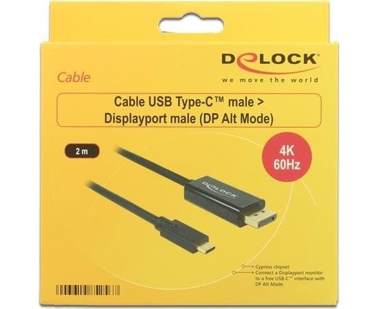 DeLOCK Type C>DP 4K 60HZ 3m - plug/plug