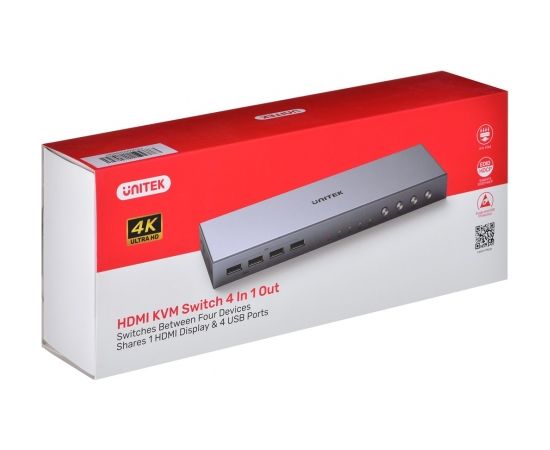 UNITEK KVM SWITCH 4K HDMI 2.0 4IN 1OUT + USB