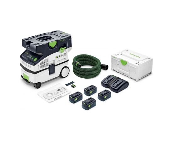 Akumulatora putekļsūcējs Festool CLEANTEC CTLC MINI I-Plus; 18 V; 4x5,0 Ah akum.