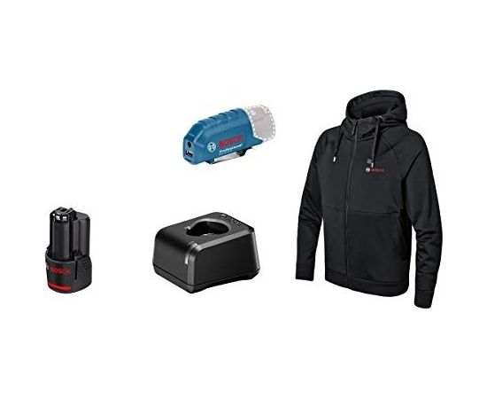 Bosch Heat+Jacket GHH 12+18V Kit size L, clothing (black, incl. charging adapter GAA 12V-21, 1x 12 volt battery)