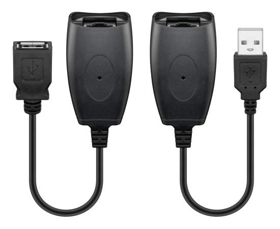 goobay USB 2.0 Hi-Speed extension cable (black, 20cm)