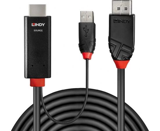 Lindy HDMI > DisplayPort adapter cable (black/red, 1 meter)