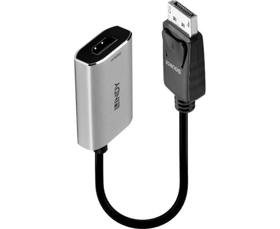 Lindy converter DisplayPort 1.4 > HDMI 8K, adapter (black/grey, 11cm)