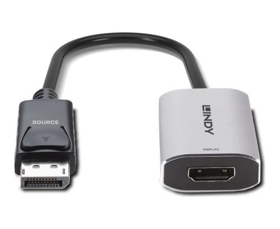 Lindy converter DisplayPort 1.4 > HDMI 8K, adapter (black/grey, 11cm)