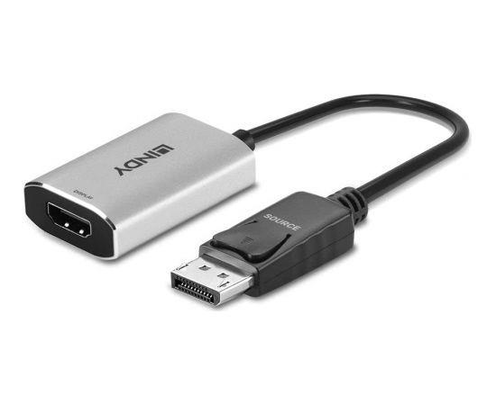Lindy converter DisplayPort 1.4 > HDMI 8K, adapter (black/grey, 11cm)