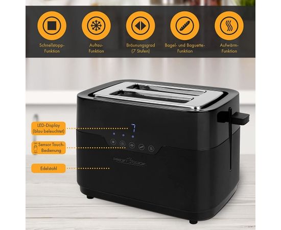 ProfiCook PC-TA 1244, toaster (black/black (matt))