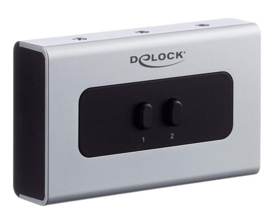DeLOCK switch jack 3.5mm 2 port manual bidirectional, switch (grey/black)
