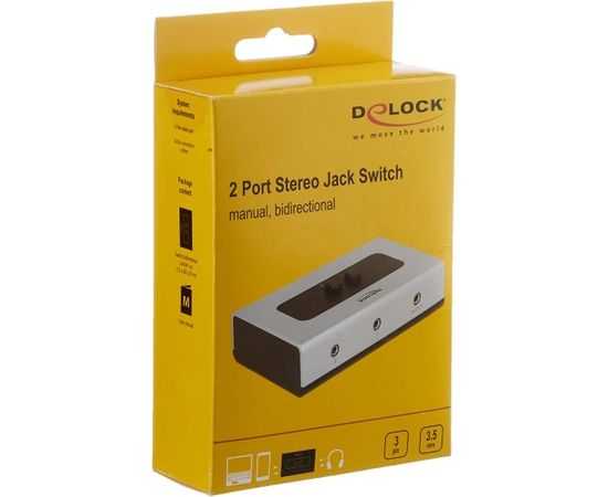 DeLOCK switch jack 3.5mm 2 port manual bidirectional, switch (grey/black)