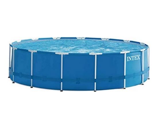 Intex Frame Pool Set Rondo, 457 x 122cm, swimming pool (dark blue/white, cartridge filter system ECO 638R)