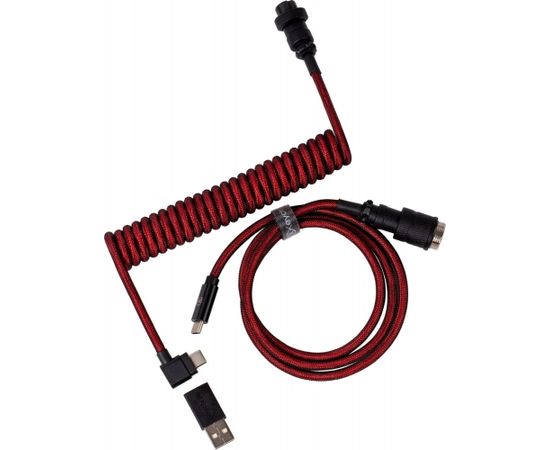 Keychron Premium Coiled Aviator Cable, cable (red, 1.08 m, angled connector)
