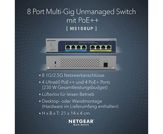 Netgear Netgar MS108UP 8-Port Ultra 60, switch