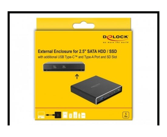 DeLOCK external enclosure for 2.5 ? SATA HDD / SSD, drive enclosure Korpusi ārējiem HDD, SSD
