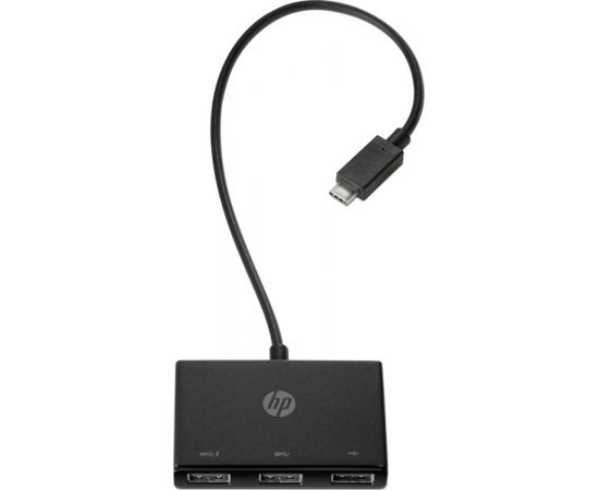 HP USB-C to USB-A Hub, USB Hub (black)