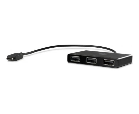 HP USB-C to USB-A Hub, USB Hub (black)