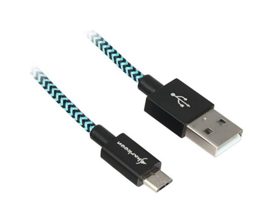 Sharkoon USB 2.0 A-B black / blue 1.0m - Aluminum + Braid