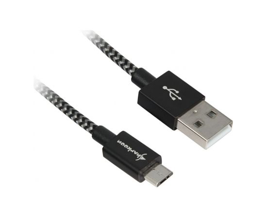 Sharkoon USB 2.0 A-B black / grey 1.0m - Aluminum + Braid