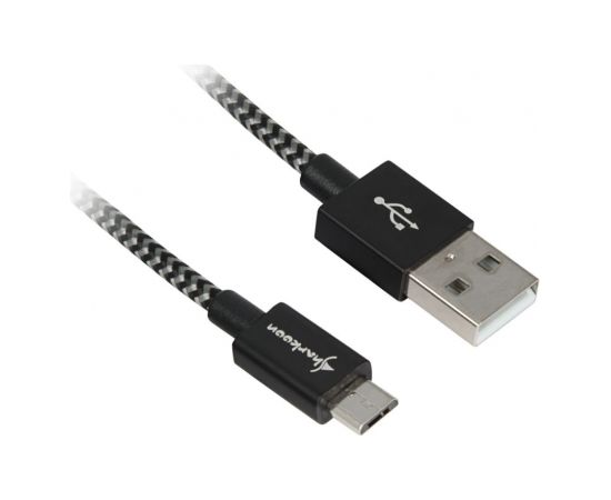 Sharkoon USB 2.0 A-B black / grey 2.0m - Aluminum + Braid